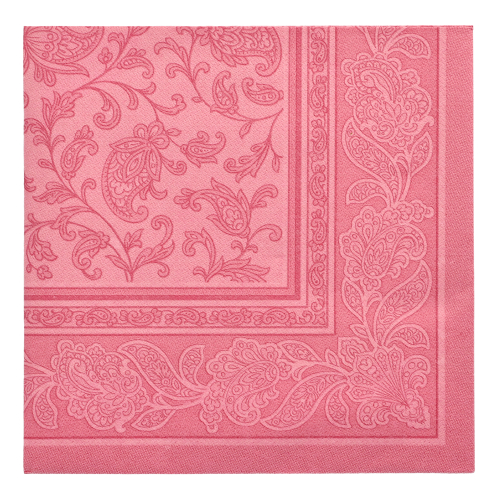 8 x 20 Servietten "ROYAL Collection" 1/4-Falz 40 cm x 40 cm rosa "Ornaments"