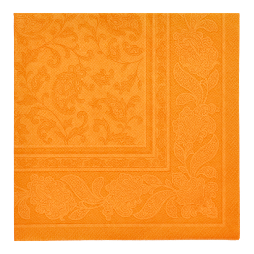 8 x 20 Servietten "ROYAL Collection" 1/4-Falz 40 cm x 40 cm orange "Ornaments"