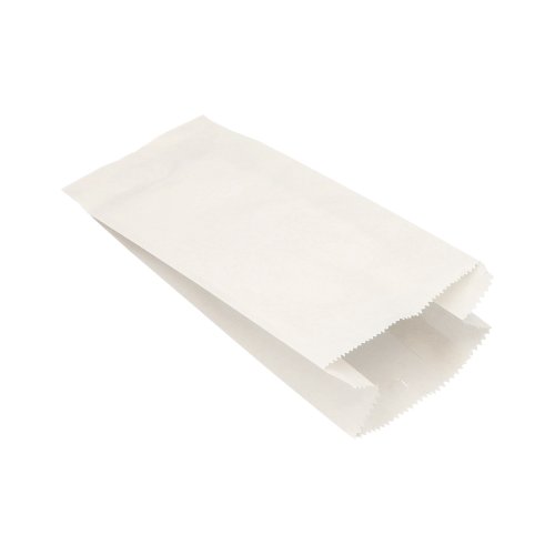 [11533] 1000 Papierfaltenbeutel, Cellulose, gefädelt 28 cm x 13 cm x 7 cm weiss Füllinhalt 1,5 kg