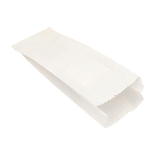 [11534] 1000 Papierfaltenbeutel, Cellulose, gefädelt 35 cm x 13 cm x 7 cm weiss Füllinhalt 2 kg