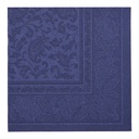 5 x 50 Servietten "ROYAL Collection" 1/4-Falz 40 cm x 40 cm dunkelblau "Ornaments"