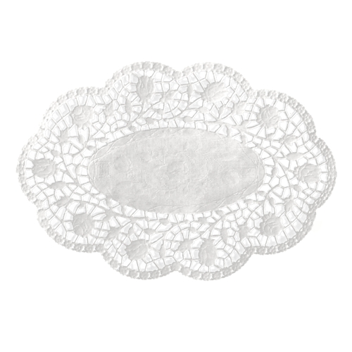 [12287] 10 x 500 Mokkadeckchen oval 18 cm x 13 cm weiss