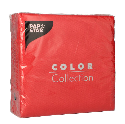 [12304] 12 x 100 Servietten, 1-lagig 1/4-Falz 33 cm x 33 cm rot