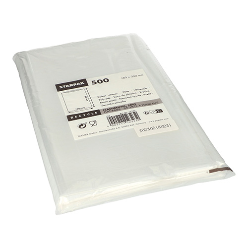 10 x 500 Flachbeutel, LDPE 30 cm x 18 cm transparent