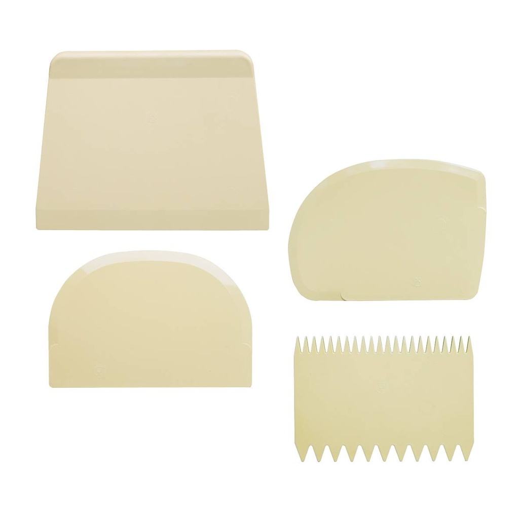 [460052] Teigschaber Set aus Polypropylen, 4-teilig