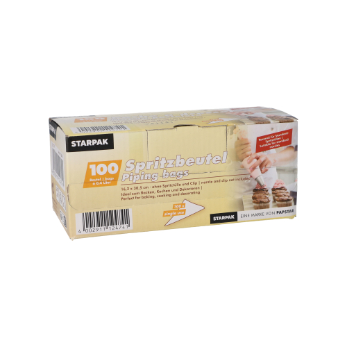 [12474] 15 x 100 Spritzbeutel 0,4 l 30,5 cm x 16,2 cm transparent