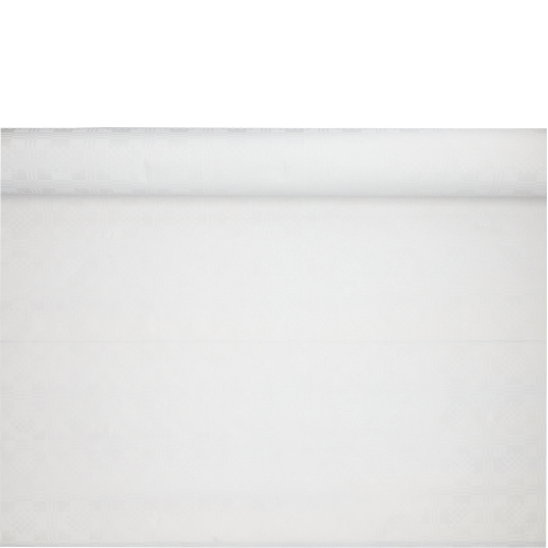 10 x Papiertischtuch mit Damastprägung 25 m x 1 m weiss
