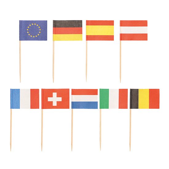 20 x 50 Deko-Picker 8 cm "Nationen"