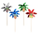 5 x 50 Deko-Picker 19,5 cm farbig sortiert "Palmblätter"