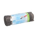 12 x 20 Müllsäcke mit Zugband, LDPE 60 l 75 cm x 65 cm grau