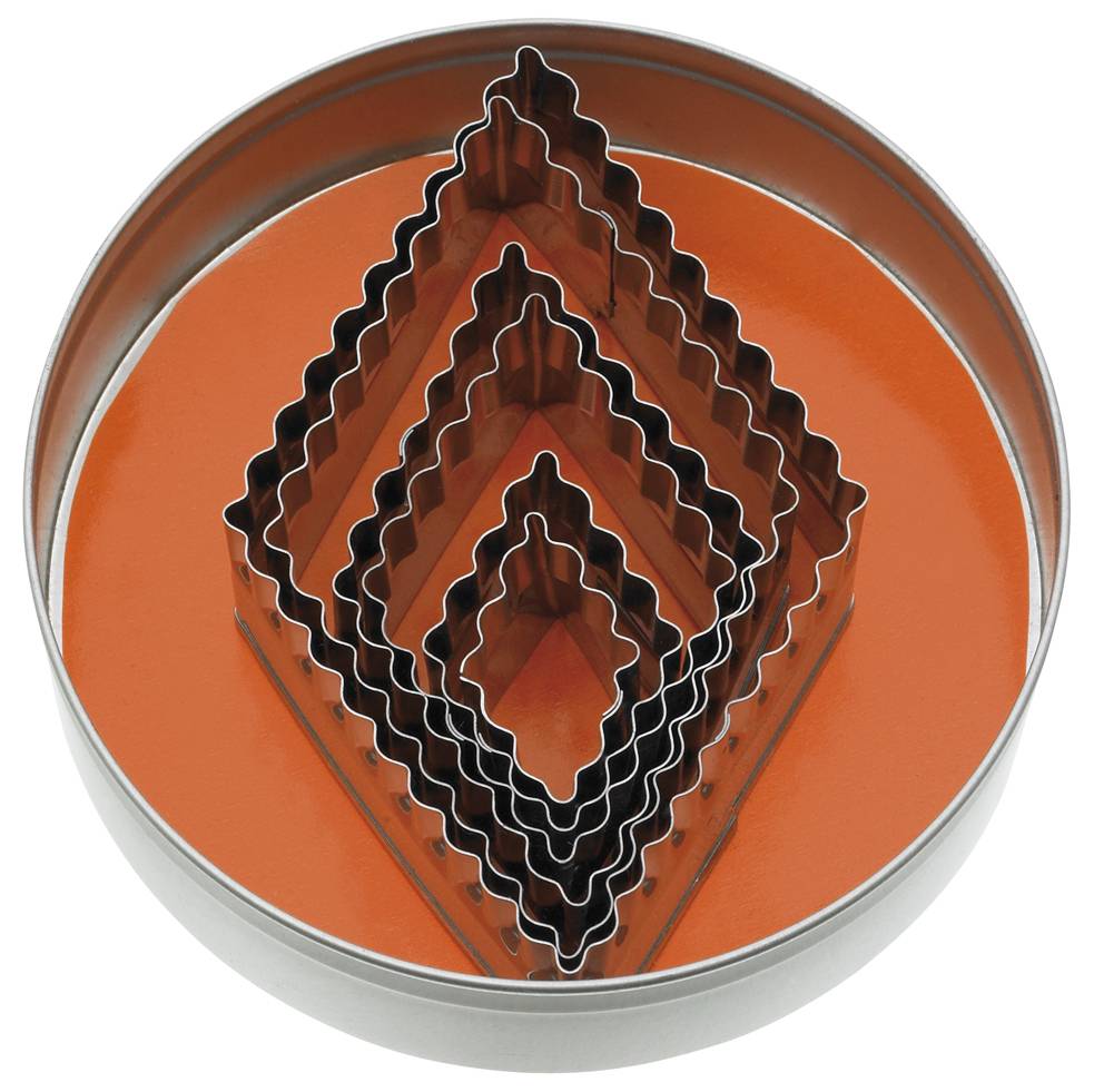 Ausstecher-Satz Raute gezahnt 6-teilig aus Edelstahl