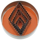 Ausstecher-Satz Raute gezahnt 6-teilig aus Edelstahl