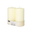 6 x 2 Stumpenkerzen Ø 80 mm · 150 mm elfenbein "Ivory" mit Flachkopf
