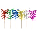 10 x 144 Deko-Picker 12 cm farbig sortiert "Palmblätter"