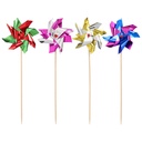 6 x 100 Deko-Picker 17,5 cm farbig sortiert "Windmühle"