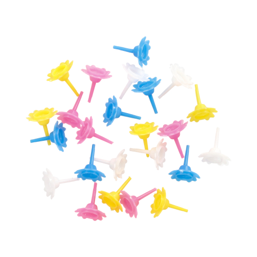 [16755] 12 x 144 Halter für Geburtstagskerzen farbig sortiert