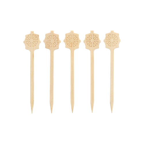 [16773] 6 x 200 Fingerfood - Picker "pure" 9 cm "Steuerrad"