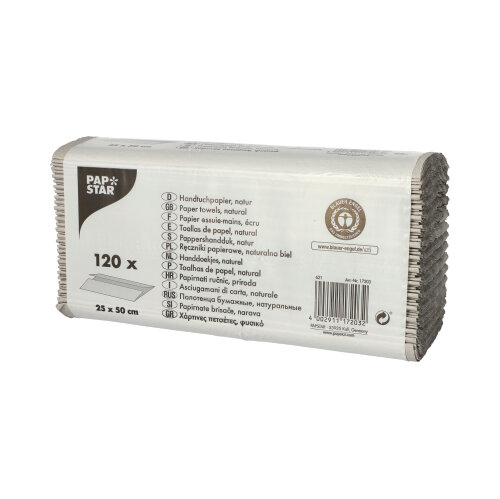 20 x 120 Blatt Handtuchpapier C-Falz 50 cm x 25 cm natur 1-lagig