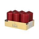 4 x 6 Stumpenkerzen Ø 60 mm · 115 mm bordeaux