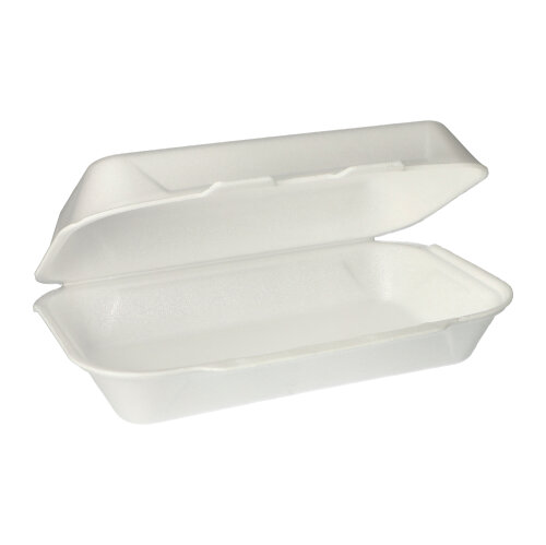 4 x 100 Allzweckboxen mit Klappdeckel, XPS 1800 ml 7,5 cm x 24 cm x 13,3 cm weiss