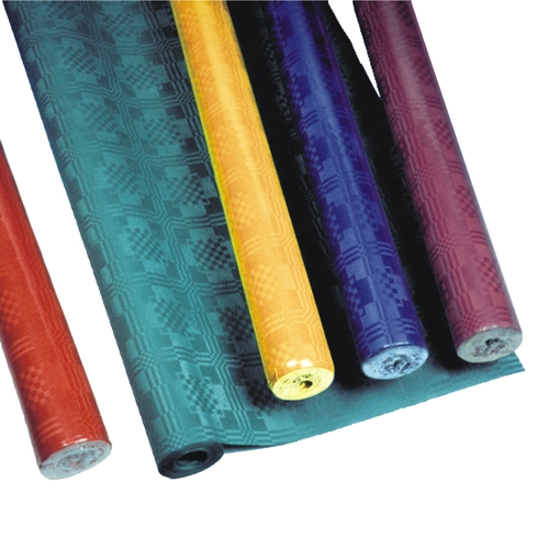 [18592] 25 x Papiertischtuch mit Damastprägung 8 m x 1,2 m farbig sortiert