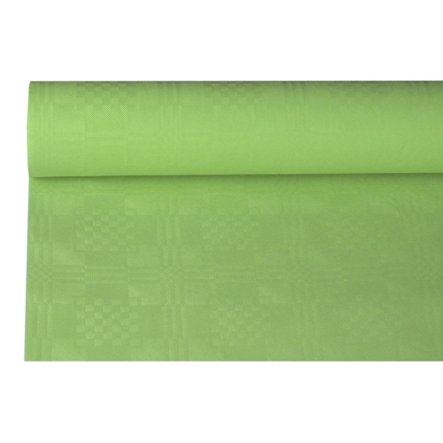 [18601] 12 x Papiertischtuch mit Damastprägung 8 m x 1,2 m olive