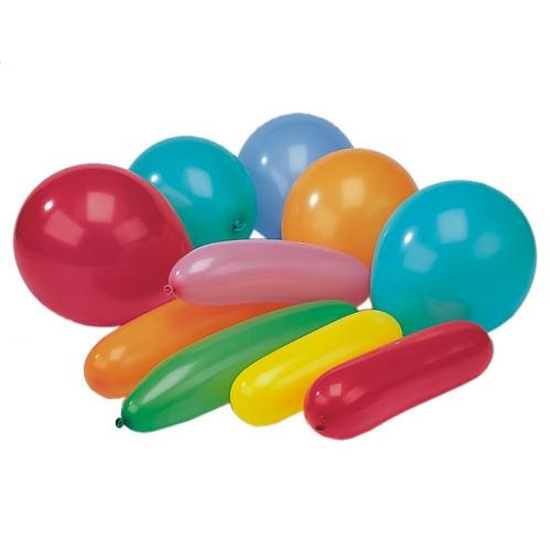 15 x 10 Luftballons farbig sortiert "verschiedene Formen"
