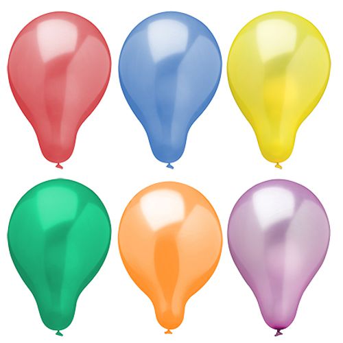 15 x 6 Luftballons Ø 25 cm farbig sortiert "Metallic"
