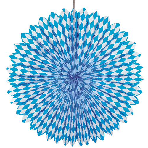 10 x Dekofächer Ø 75 cm "Bayrisch Blau" schwer entflammbar