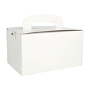 5 x 20 Lunch-Boxen, Pappe "pure" eckig 12,5 cm x 15,5 cm x 22,5 cm weiss mit Tragegriff