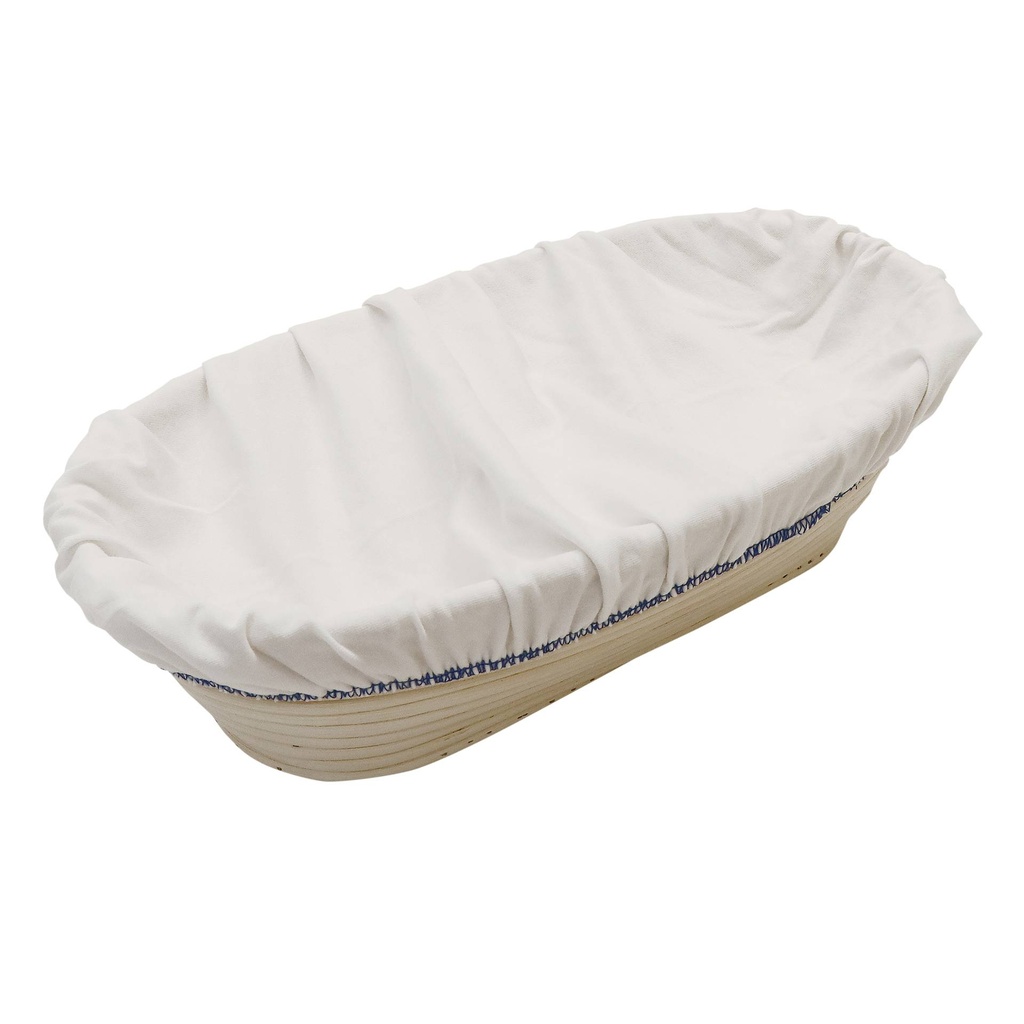 [201906] Gärtücher für rechteckige Gärkörbe, 14 x 42 cm, weiß