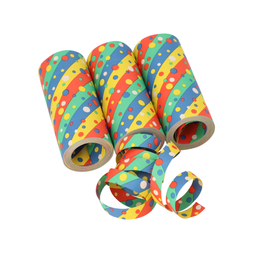 10 x 3 Riesenluftschlangen 15 m "Confetti" flammhemmend