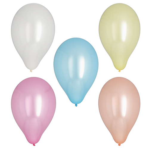 12 x 10 Luftballons Ø 25 cm farbig sortiert "Pearly"