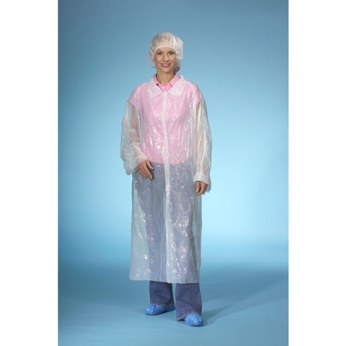 20 x 10 Besucherkittel, HDPE 150 cm x 125 cm weiss