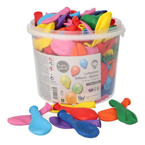4 x 500 Luftballons Ø 19 cm farbig sortiert in Dose