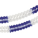 5 x Großraumgirlande, Papier Ø 16 cm · 10 m blau/weiss schwer entflammbar