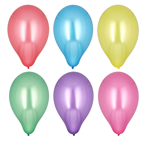 [19342] 12 x 25 Luftballons Ø 25 cm farbig sortiert "Metallic"