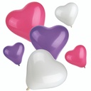 12 x 12 Luftballons farbig sortiert "Heart" small + medium