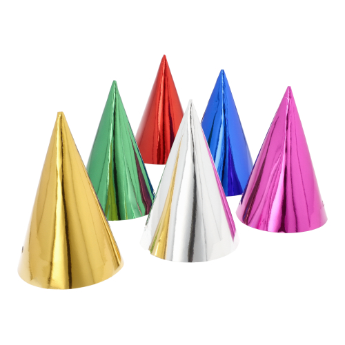12 x 6 Hütchen farbig sortiert "Metallic"