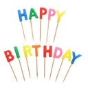 16 x Buchstabenkerzen-Set 8 cm "Happy Birthday"