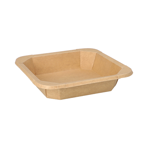 4 x 25 Lunchboxen, Pappe eckig 500 ml 3,3 cm x 16,2 cm x 16,2 cm braun
