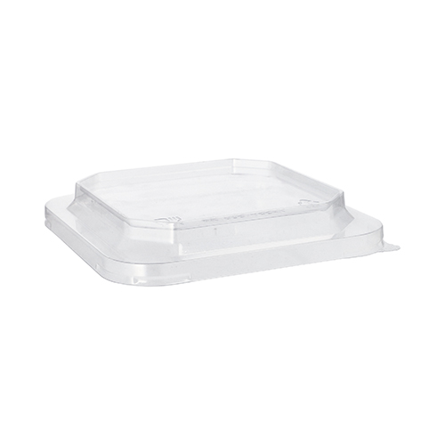 4 x 25 Deckel für Lunchboxen PET eckig 2,5 cm x 16,2 cm x 16,2 cm transparent
