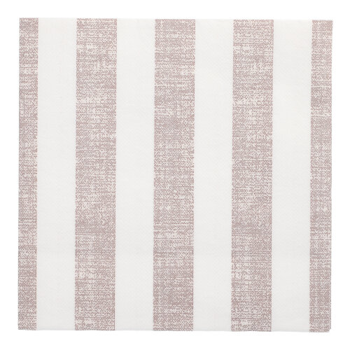 [37026] 5 x 50 Servietten "ROYAL Collection" 1/4-Falz 40 cm x 40 cm mocca "Lines"