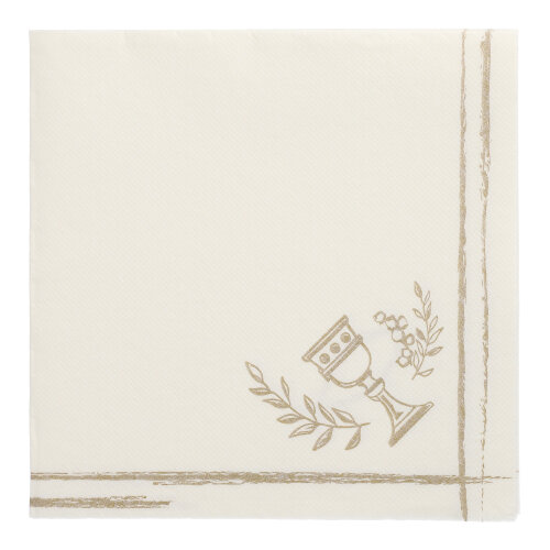 [37042] 5 x 50 Servietten "ROYAL Collection" 1/4-Falz 40 cm x 40 cm "Communion / Confirmation"