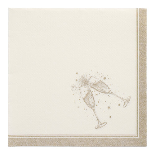 5 x 50 Servietten "ROYAL Collection" 1/4-Falz 40 cm x 40 cm gold "Festivities"