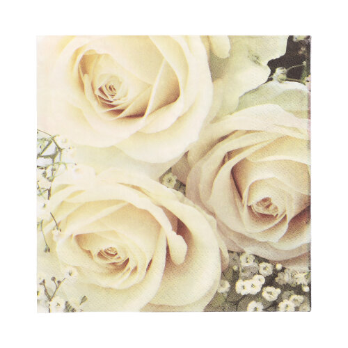 10 x 20 Servietten, 3-lagig 1/4-Falz 33 cm x 33 cm "Royal Flower"