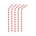 5 x 200 Trinkhalme Papier Ø 6 mm · 22 cm rot/weiss "Stripes" flexibel