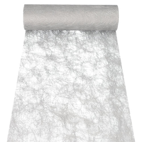 8 x Dekoband "Sizoflor" 25 m x 30 cm silber