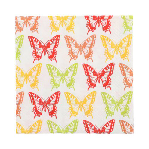10 x 20 Servietten, 3-lagig 1/4-Falz 33 cm x 33 cm "Butterflies"