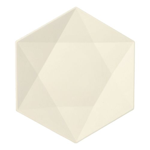 [37110] 12 x 12 Teller Zuckerrohr "pure" 6-eckig 2,5 cm x 26 cm x 23 cm weiss "Diamond"
